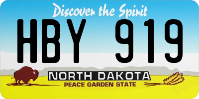 ND license plate HBY919