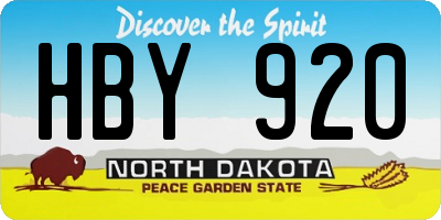 ND license plate HBY920