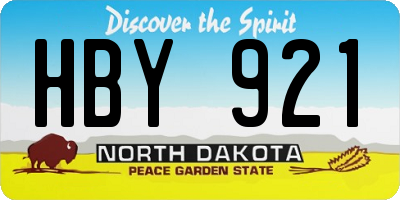 ND license plate HBY921