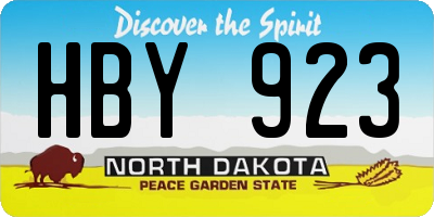 ND license plate HBY923