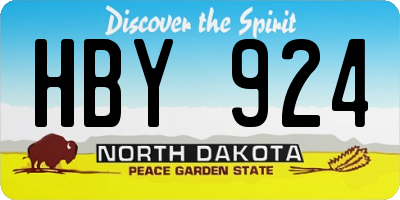 ND license plate HBY924