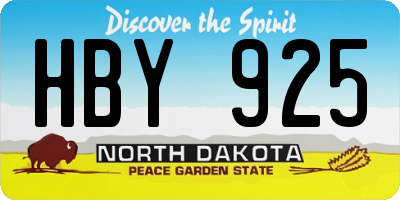 ND license plate HBY925