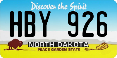 ND license plate HBY926