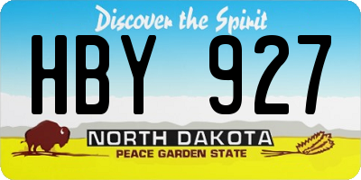 ND license plate HBY927