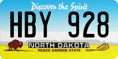 ND license plate HBY928