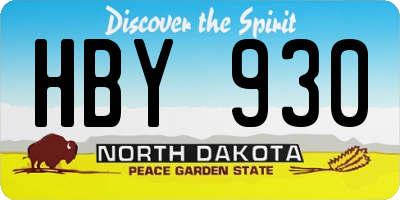 ND license plate HBY930