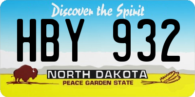 ND license plate HBY932