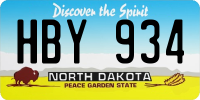 ND license plate HBY934