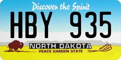 ND license plate HBY935