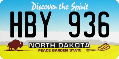 ND license plate HBY936