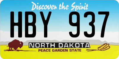 ND license plate HBY937