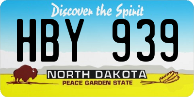 ND license plate HBY939