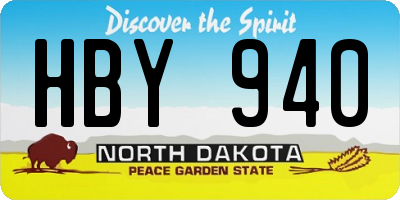 ND license plate HBY940