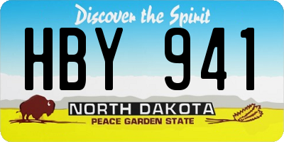 ND license plate HBY941