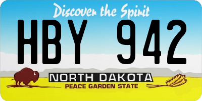 ND license plate HBY942