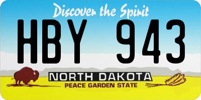 ND license plate HBY943