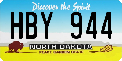 ND license plate HBY944