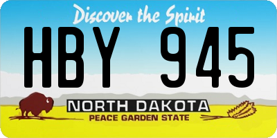 ND license plate HBY945