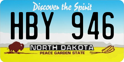 ND license plate HBY946