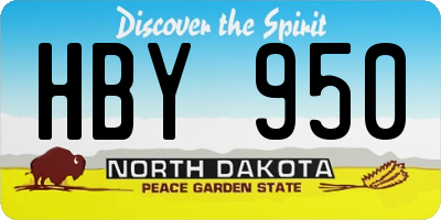 ND license plate HBY950