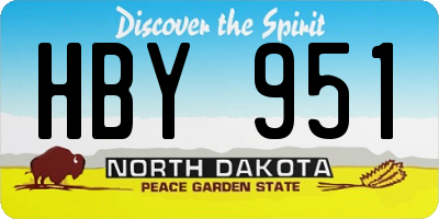 ND license plate HBY951