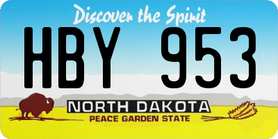 ND license plate HBY953