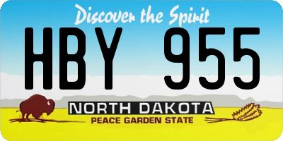 ND license plate HBY955