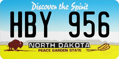 ND license plate HBY956