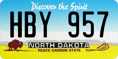 ND license plate HBY957