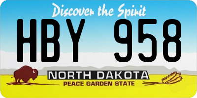 ND license plate HBY958