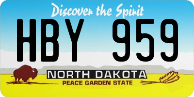 ND license plate HBY959