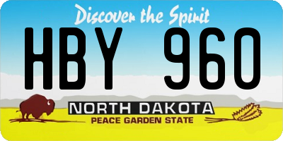 ND license plate HBY960