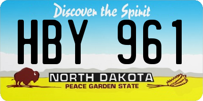 ND license plate HBY961