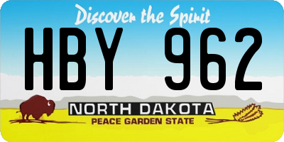 ND license plate HBY962