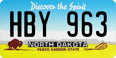 ND license plate HBY963