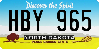 ND license plate HBY965