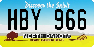 ND license plate HBY966