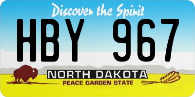 ND license plate HBY967