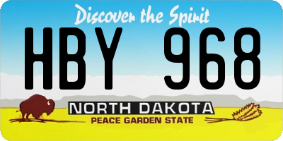 ND license plate HBY968