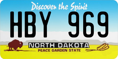 ND license plate HBY969