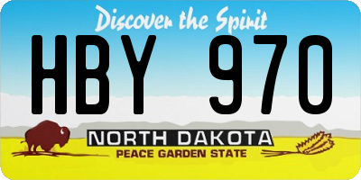 ND license plate HBY970