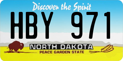 ND license plate HBY971