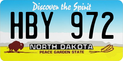 ND license plate HBY972