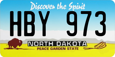 ND license plate HBY973