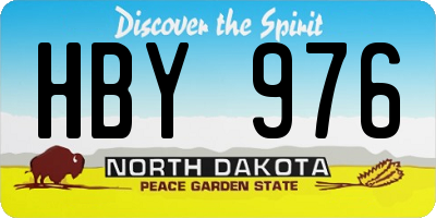 ND license plate HBY976