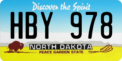 ND license plate HBY978