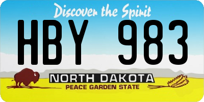 ND license plate HBY983