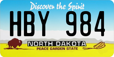 ND license plate HBY984