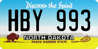 ND license plate HBY993