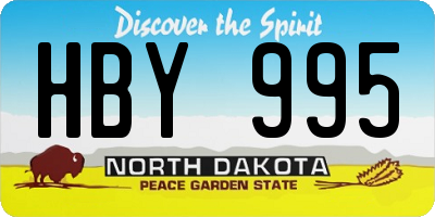 ND license plate HBY995